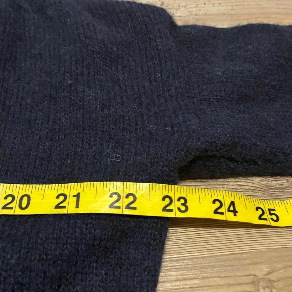 Anthropologie Moth Navy Blue Hooded Cardigan Sweater Single Snap Alpaca blend S - Picture 10 of 13